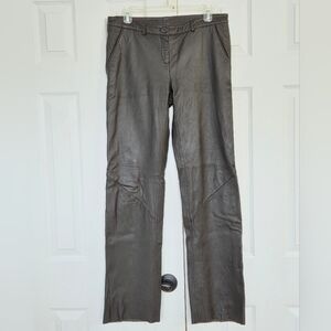 ROBERT RODRIGUEZ CHOCOLATE BROWN SHEEP LEATHER PANTS MOTO SIZE 8